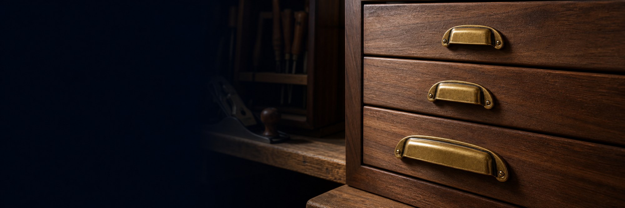 Antique Brass Drawer Cup Pulls